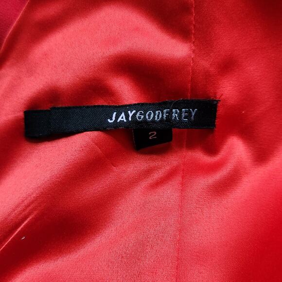 Jay Godfrey Red Cutout Back Sleeveless Mermaid Gown Women’s Size 2 Formal Dress - Picture 8 of 9